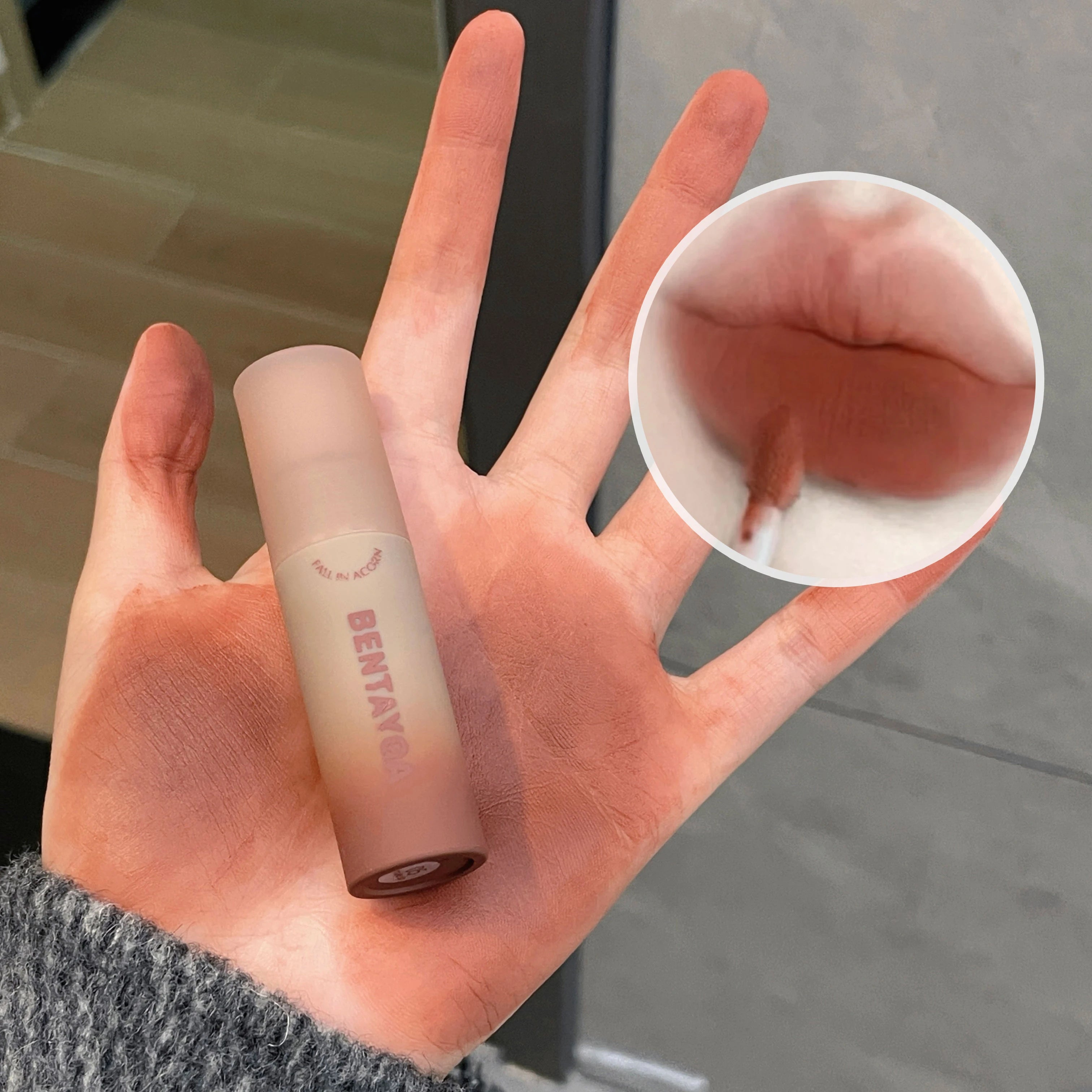 Reddish-brown Stain Lip Mud Waterproof Long-lasting Easy To Wear Velvet Lip Gloss Autumn/Winter Ambience Korean Makeup Lip Tint