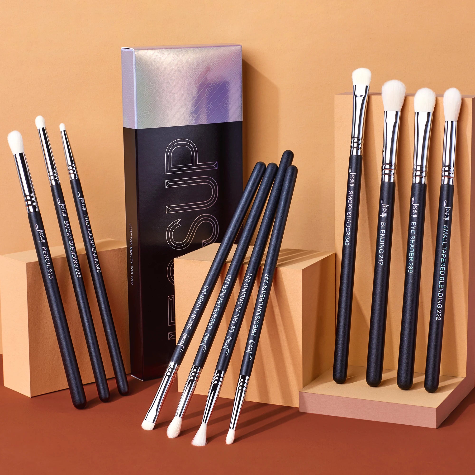 Jessup Eyes Brushes Set, Eyeshadow Makeup Brush, Premium Synthetic Blending Shader Crease T340