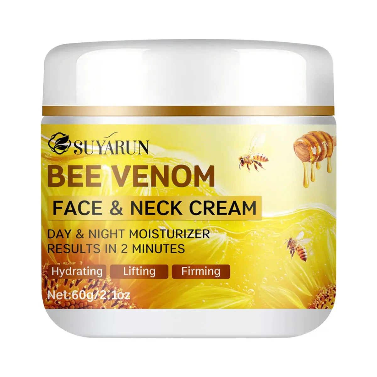 SUYARUN Bee Venom Collagen Anti-Aging Face YELLOW Cream | Firming Lifting Moisturizer | Wrinkle Reduction | 24H Hydration.