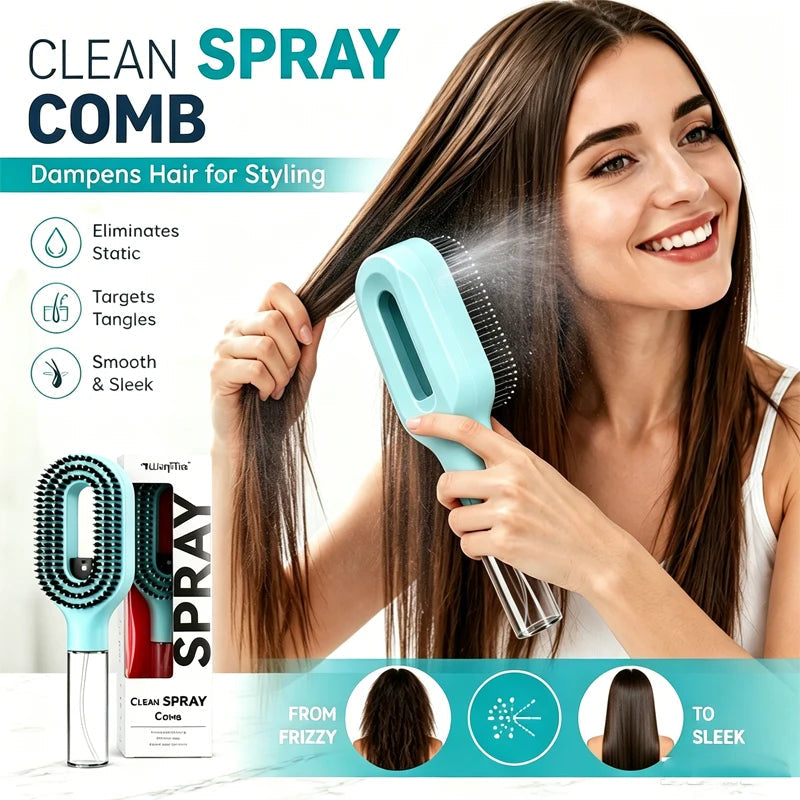 Refillable Spray Hair Comb Anti Static Detangling Brush Eliminate Frizz Tangles Portable Hair Styling Water Spray Brush For All Hair Types dylinoshop