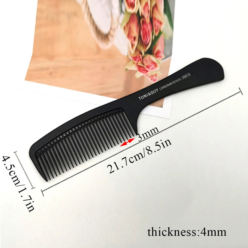 Black Flattop Hair Cutting Comb Wide Tooth Men Cut Hair Brush Professional Salon Barber Hair Clipper Hairdressing Carbon Combs dylinoshop