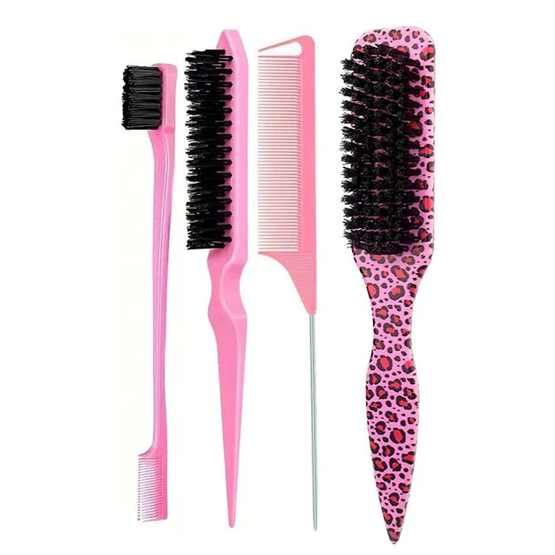Bristle Slick Back Hair Brush for Sleek Ponytail Bun & Smoothing Baby Hairs, Flyaways, Edge Control - Backcombing & Teasing dylinoshop