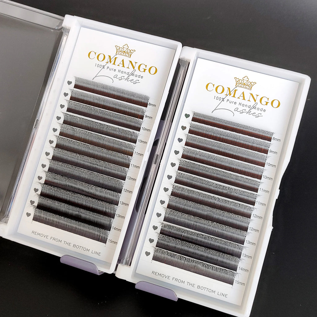 CoMango Narrow 4D W Shaped Russian Volume Eyelashes Extension Premade Fans Lashes Natural Faux Mink Lashes Makeup Products