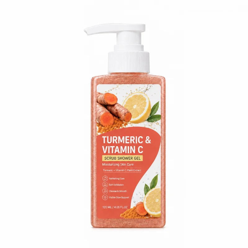 Turmeric Orange Vitamin C Body Wash Fresh Fragrance Shower Gel Moisturizing Brightening Exfoliating Deep Cleaning Smooth Skin