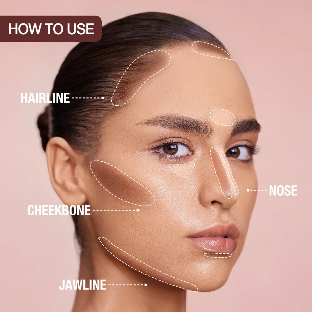 O.TWO.O Contour Stick Cream Long-wear Lightweight Brighten Stick Easy to Sculpt Face Concealer Bronzer Contouring Makeup Pen