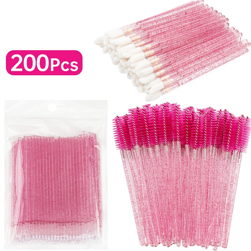 200 Pcs Eyelash Extension Makeup Set Special Eyelash Removal Micro Brush Lipline Brush for Women Lash Make Up Tool