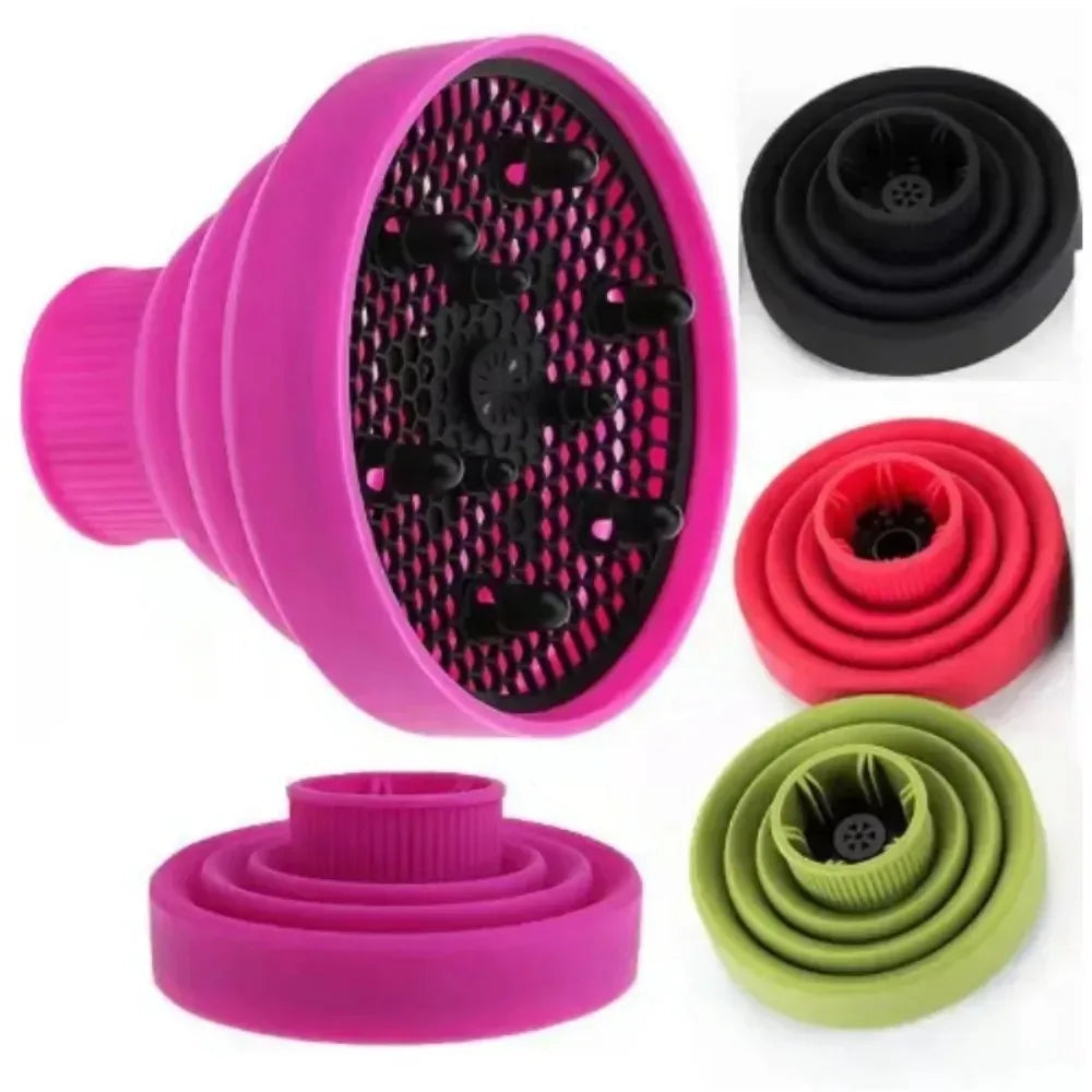 Silicone Salon Tool Black Pink Universal Hairdryer Diffuser Cover Adjustable Temperature Resistant Dispersing Drying Hair Dryer dylinoshop