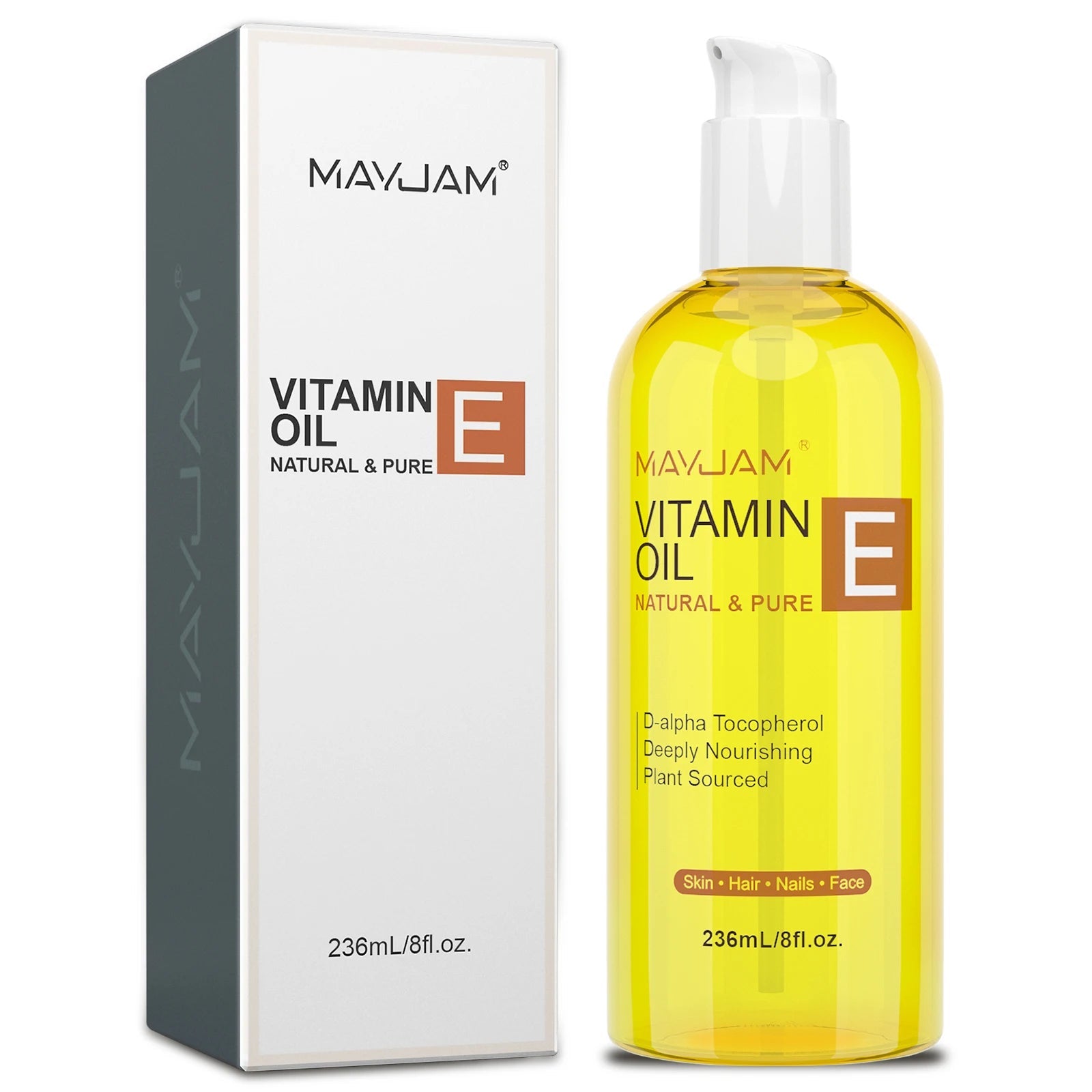 MAYJAM Natural & Pure Vitamin E Oil Skincare Moisturizing Brighten Skin Tone 118ml 236ml Face Care Oil 