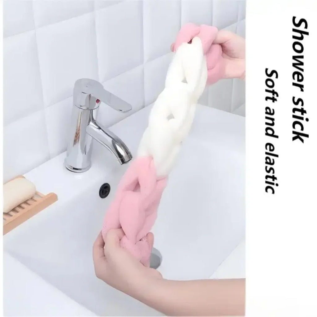 1pc Colour Block Bath Balls Mesh Foaming Sponge Bath Strips Adult Back Body Rubbing Towels Mud Rubbing Bath Towels Supplies