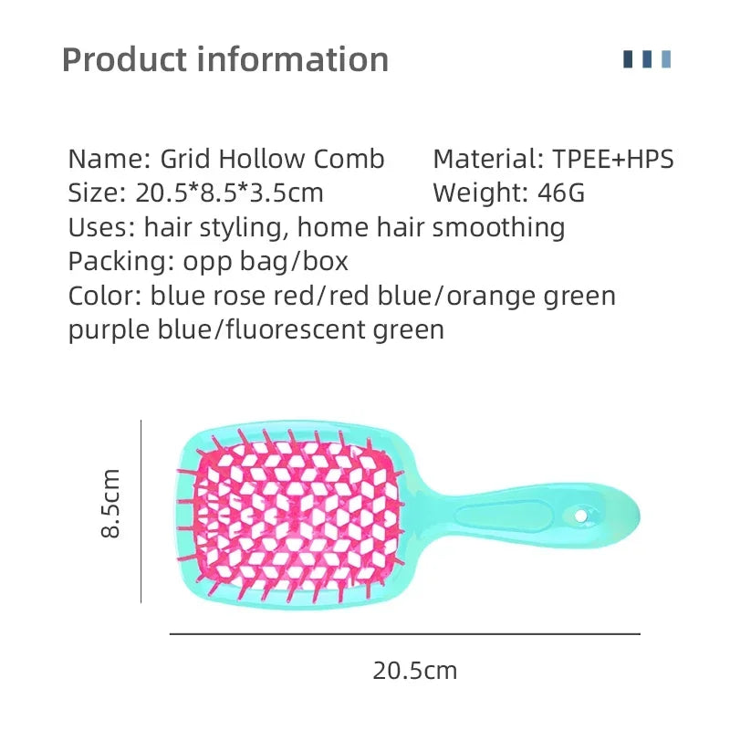 2pc Hair Comb Set Anti Static Scalp Massage Wet Dry Comb Demelante Brush Расчески Hair Styling Comb Salon Barber Brushes Kit dylinoshop