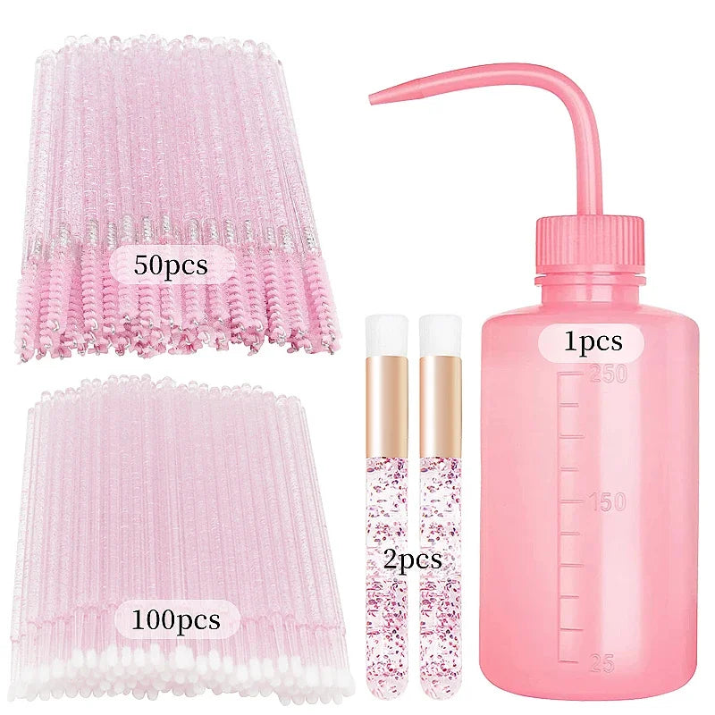 Eyelash Extension Cleaning Brush Set with Shampoo Bottle dylinoshop