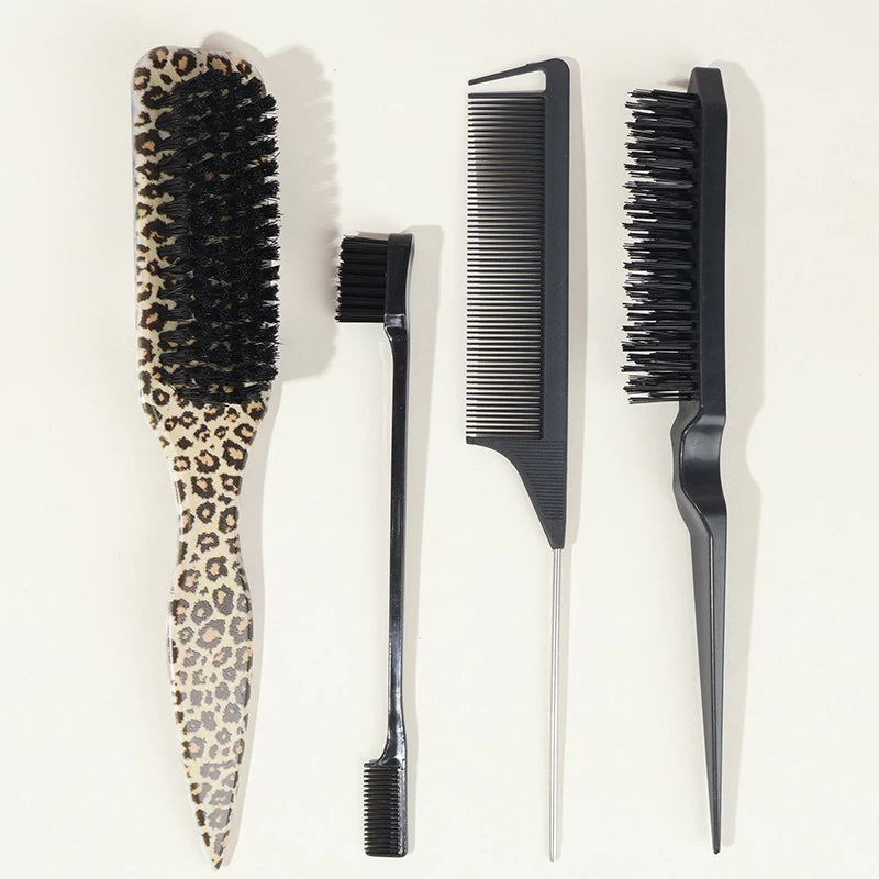 Bristle Slick Back Hair Brush for Sleek Ponytail Bun & Smoothing Baby Hairs, Flyaways, Edge Control - Backcombing & Teasing dylinoshop