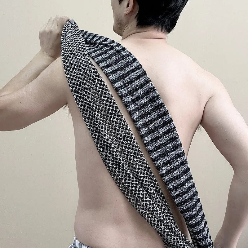 Japanese Exfoliating Bath Towel Ultra-Long Shower Scrubber for Back Antibacterial Foam Washcloth Multi-Use for Shower Skincare 