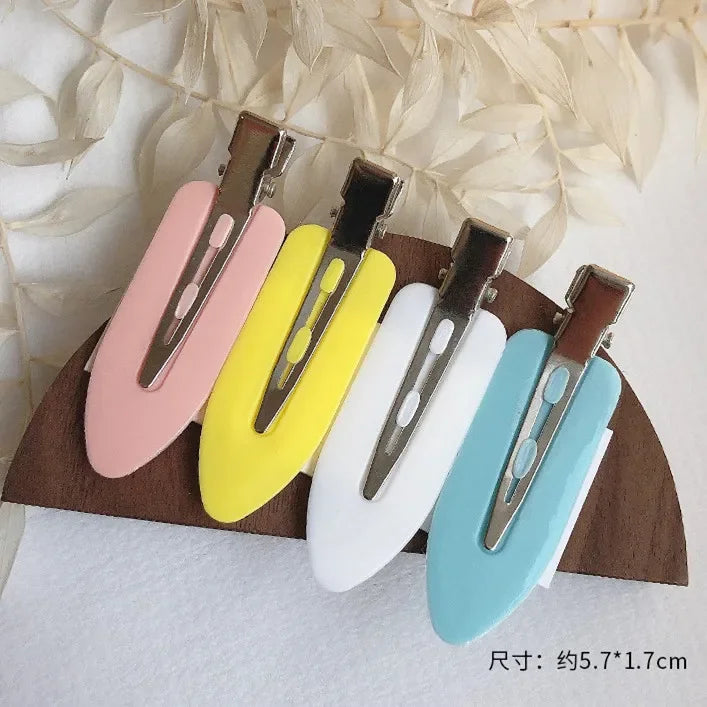 4 Pcs Seamless No Bend Hair Clips Barrettes No Mark Pin Curl Clip Makeup No Crease Hair Clip Hair Styling Bang Clips New Color dylinoshop
