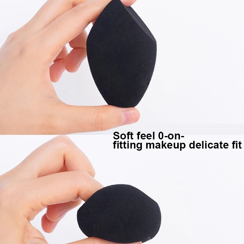 2pcs Black Beauty Sponge Egg - Latex-Free, Reusable Makeup Blender for Flawless Foundation, Contour & Highlight