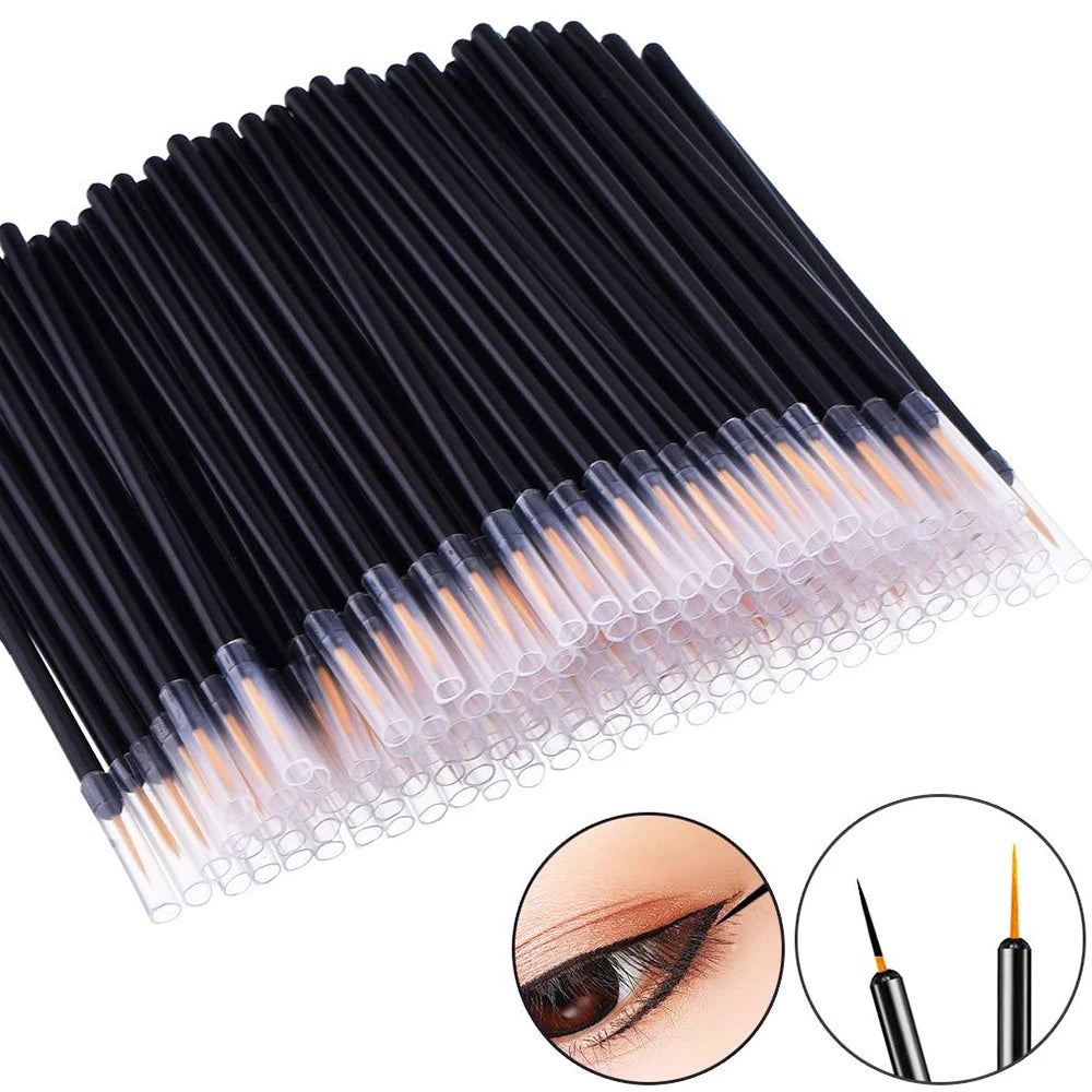 50/100pcs Eyeliner Brushes Eyelash Eyeshadow Applicator Lip Brush For Nail Art Painting Pen Tool Eye Lash Wands Accessories