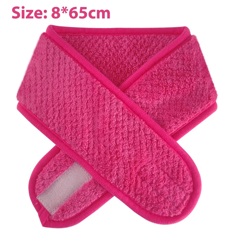 Adjustable Makeup Headband Soft Fleece Face Wash Towel Bath Spa Facial Hairband Skincare Beauty Head Wrap Accessory 