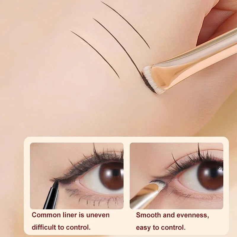 2pcs Curved Eyeliner Makeup Brushes Precision Soft Eyeshadow Smudge Tool Sharp Thin Small Eye Cosmetic Brushes for Precision Eye
