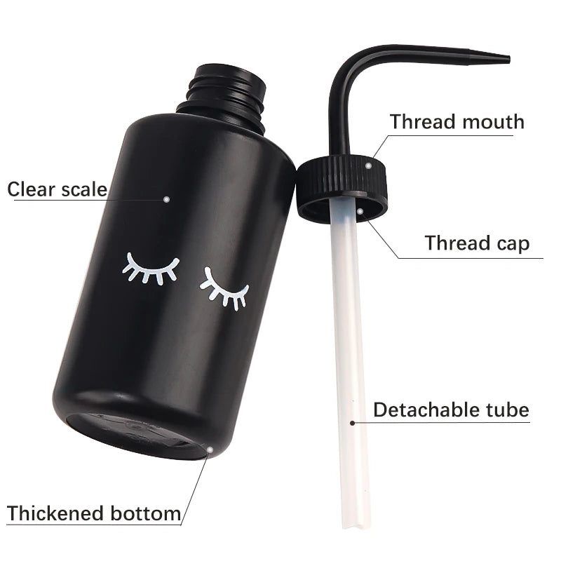250ml Lash Logo Falsh Eyelash Cleaning Bottle Curved Spout Cleaner Watering Can Eyebrow Remover Washing Bottle Makeup Tools