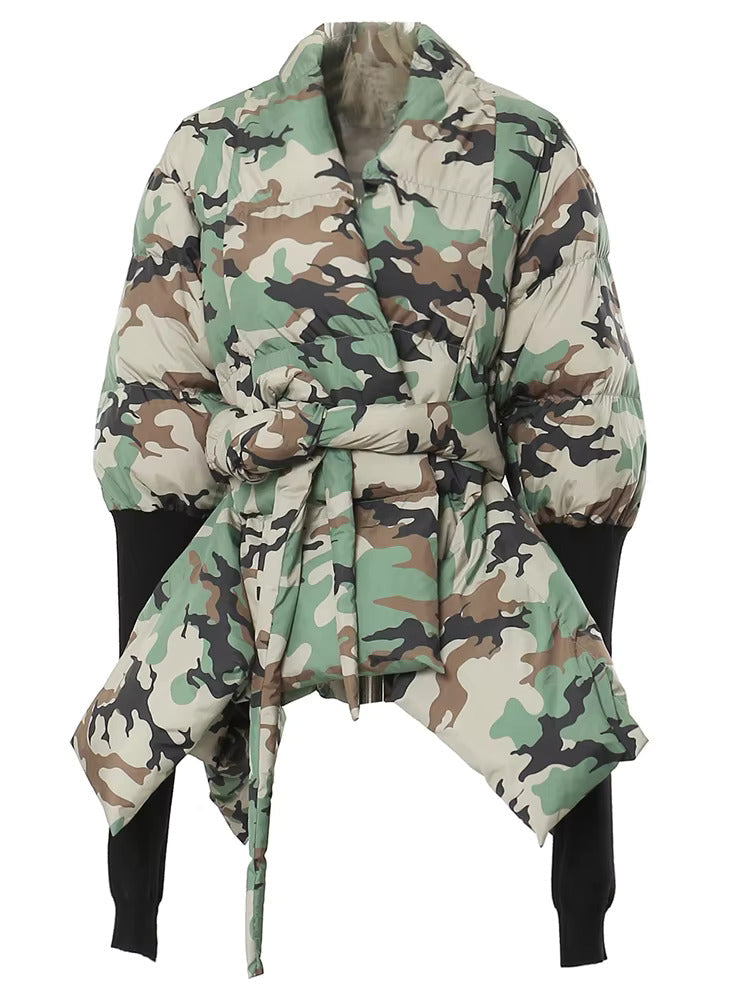 Camouflage Stitching Knitted Cuff Cotton Jacket – Street Fashion Essential 🔥 