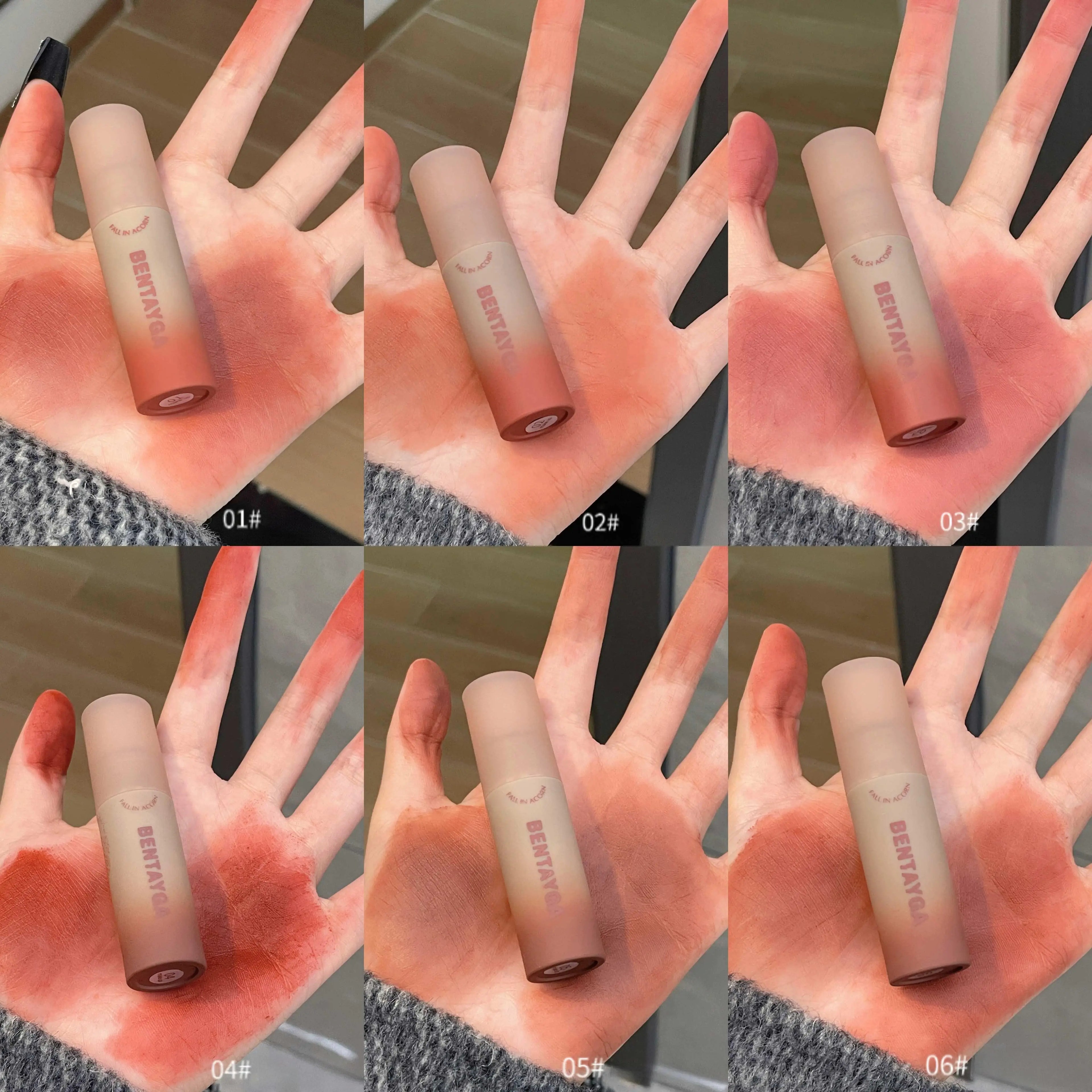 Reddish-brown Stain Lip Mud Waterproof Long-lasting Easy To Wear Velvet Lip Gloss Autumn/Winter Ambience Korean Makeup Lip Tint
