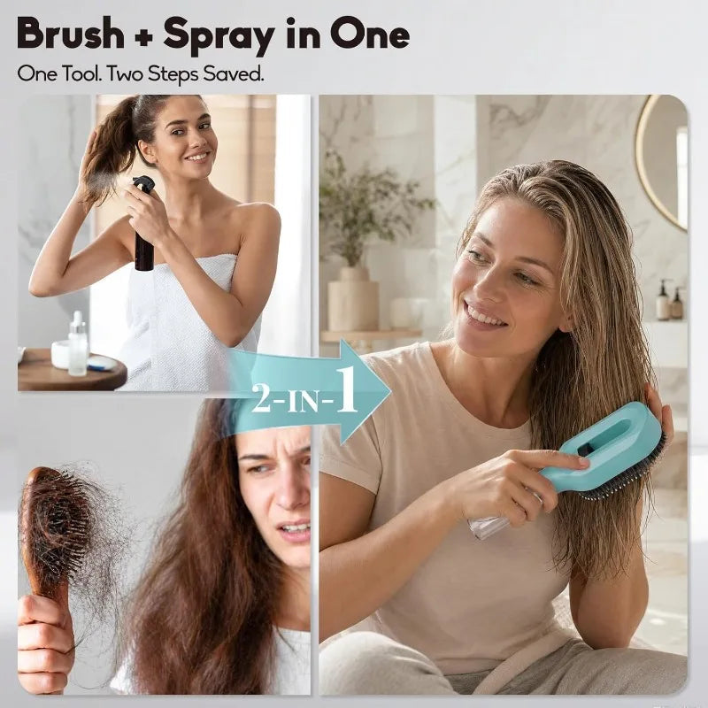 Refillable Spray Hair Comb Anti Static Detangling Brush Eliminate Frizz Tangles Portable Hair Styling Water Spray Brush For All Hair Types dylinoshop