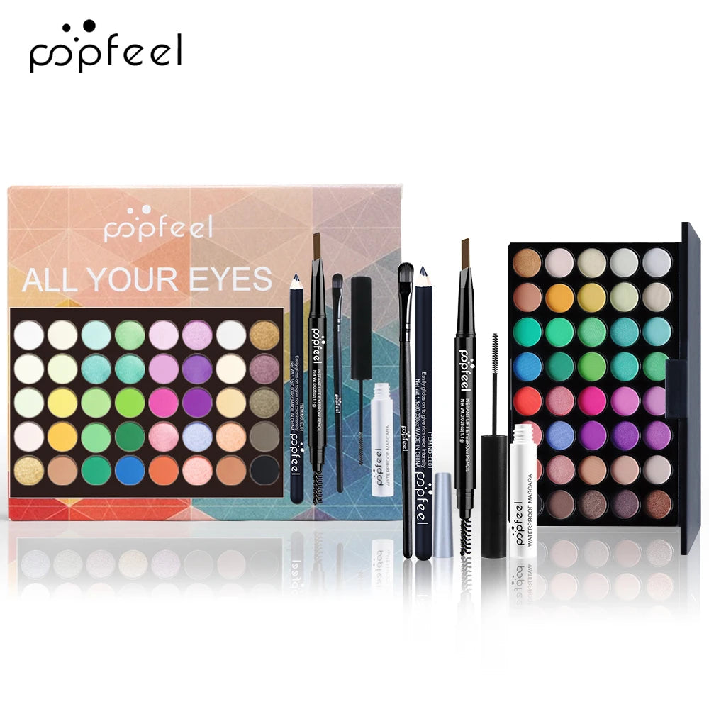 POPFEEL Eye Makeup Gift Set – Eyeshadow Palette, Eyeliner, Mascara & Eyebrow Pencil dylinoshop