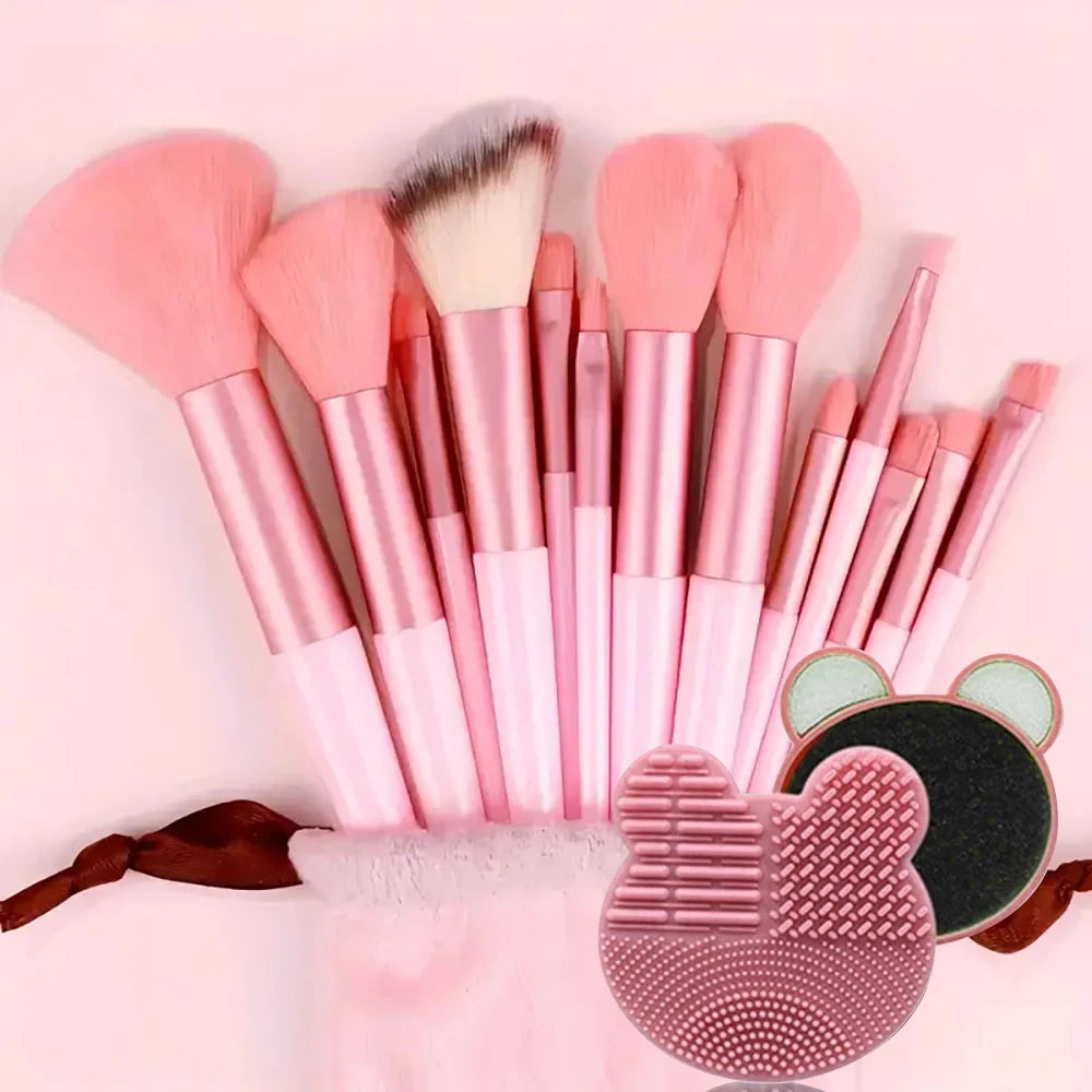 20/40Pcs Makeup Brushes and Sponges Set, Brown Makeup Puff, Beauty Egg, Headband, Wristband Remover Kit, Makeup Tool, Gift,