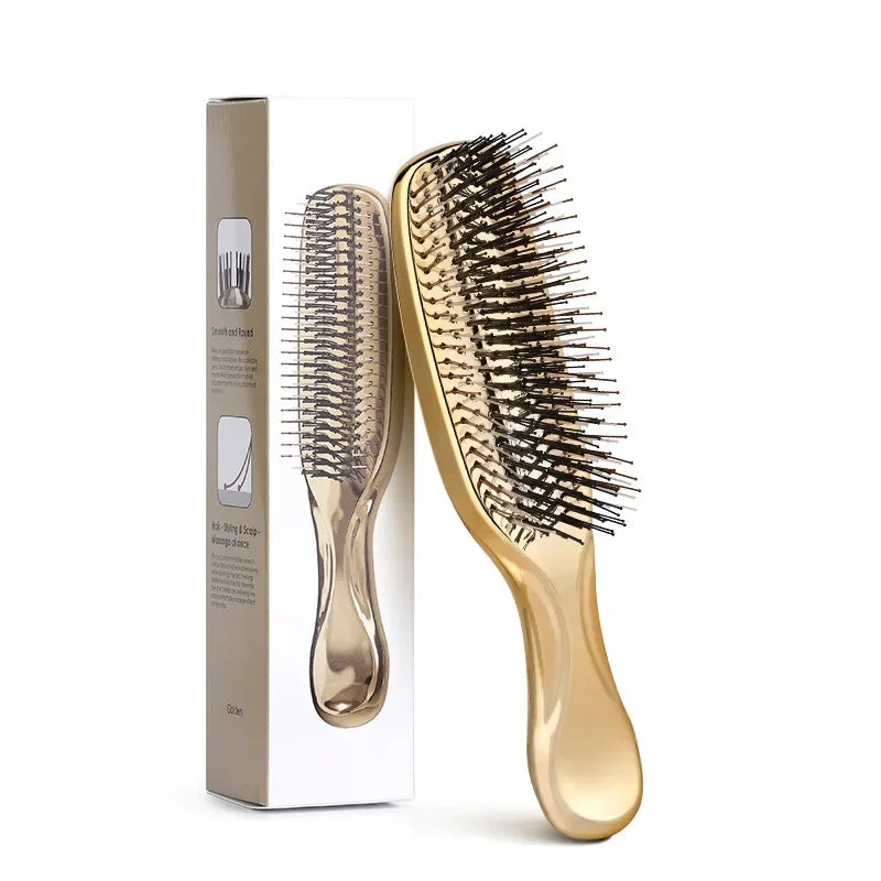 Japanese Premium Head Massager Scalp Brush Hair Massager Shampoo Brush Wet Plastic Detangling Brush Hair Cleaning Comb Rose Gold dylinoshop