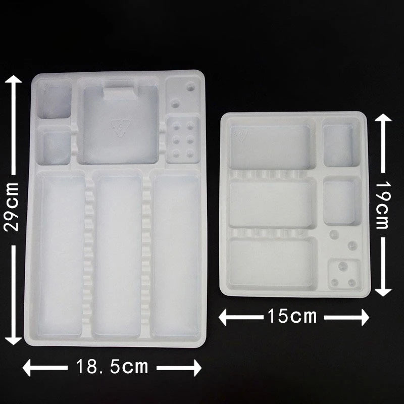 10pcs Tattoo Tray Disposable Plastic Plate For Permanent Makeup Accessories Eyebrow Lip Inks Cups Holder Tattoo Machine Table