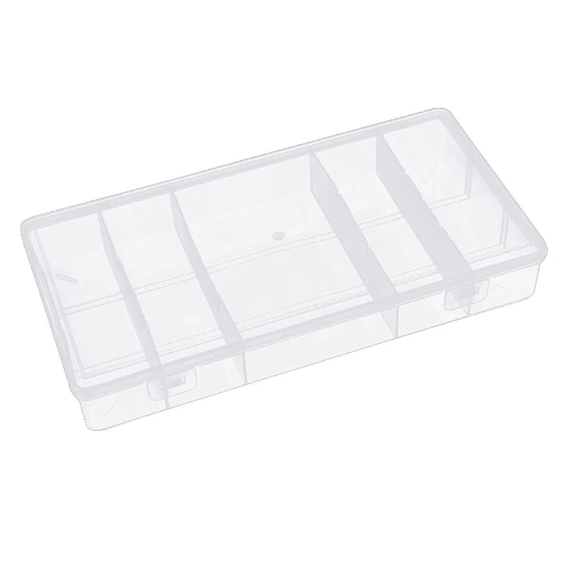 1Pc Transparent With Cover Rectangle Vertical 5 Grid Eyelash Extension Tool Storage Box Glue Tweezer Holder Makeup Organizer