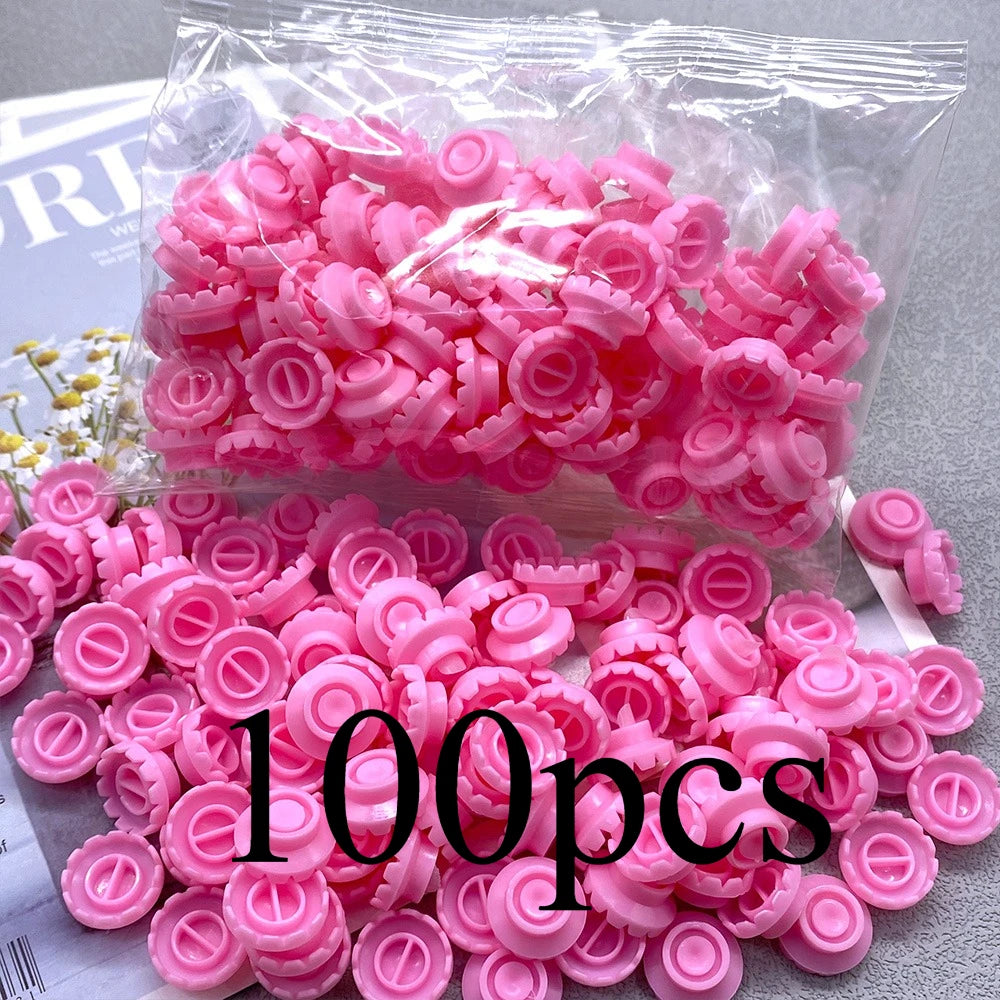 100pcs Flower Volume Fans Glue Holder Pink Stand For Eyelashes Extension Individual Eyelashes Glue Cup Beauty Makeup Tools