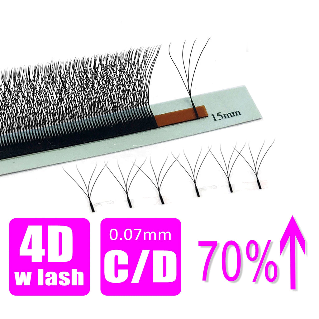 3D 4D W Russia Volume Eyelashes Cilios Extension W Four Leave Clover Premade Bloom Fans  Faux Cil Mix Korean Makeup Mink Lash