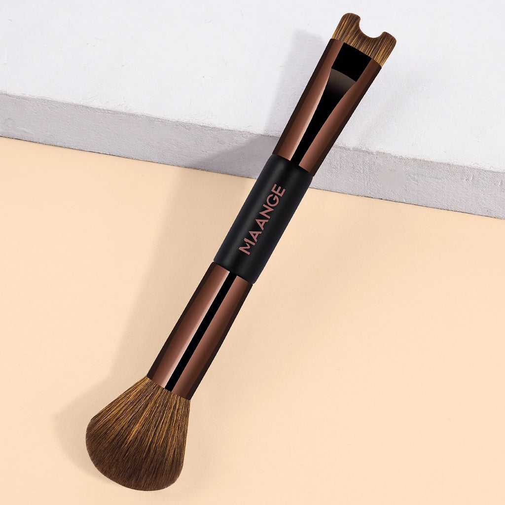 MAANGE Double Head Foundation Nose Contour U-Shaped Makeup Brush Easy Modification of Nasal Shadow Flawless Facial Makeup Brush