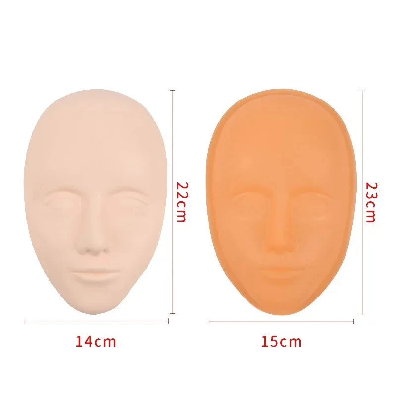 5D Facial Tattoo Training Head,Silicone Practice Permanent Makeup Lip Eyebrow Tattoo Skin,Mannequin Doll Face Head,Face Skin