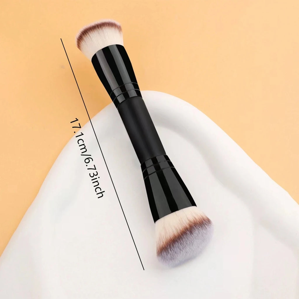Portable double-headed multifunctional makeup brush for face makeup, foundation brush, contour brush, powder brush, blush brush, all-in-one makeup brush suitable for both men and women