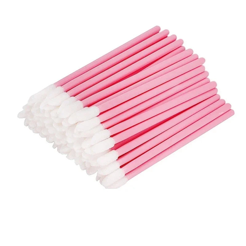 500-2000Pcs Pink Disposable Lip Brush Full Size Lipsticks Lipbrush Mascara Applicator Lipstick Wands Set Cosmetic Makeup Tool