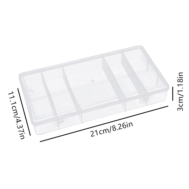 1Pc Transparent With Cover Rectangle Vertical 5 Grid Eyelash Extension Tool Storage Box Glue Tweezer Holder Makeup Organizer