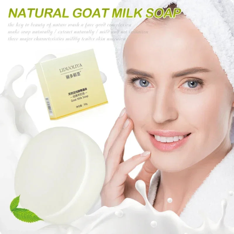Handmade Goat Milk Soap for Deep Cleaning -Acne & Blackhead Remove Smooth Skin Pore Tightening Moisturizing-Natural Skincare Bar