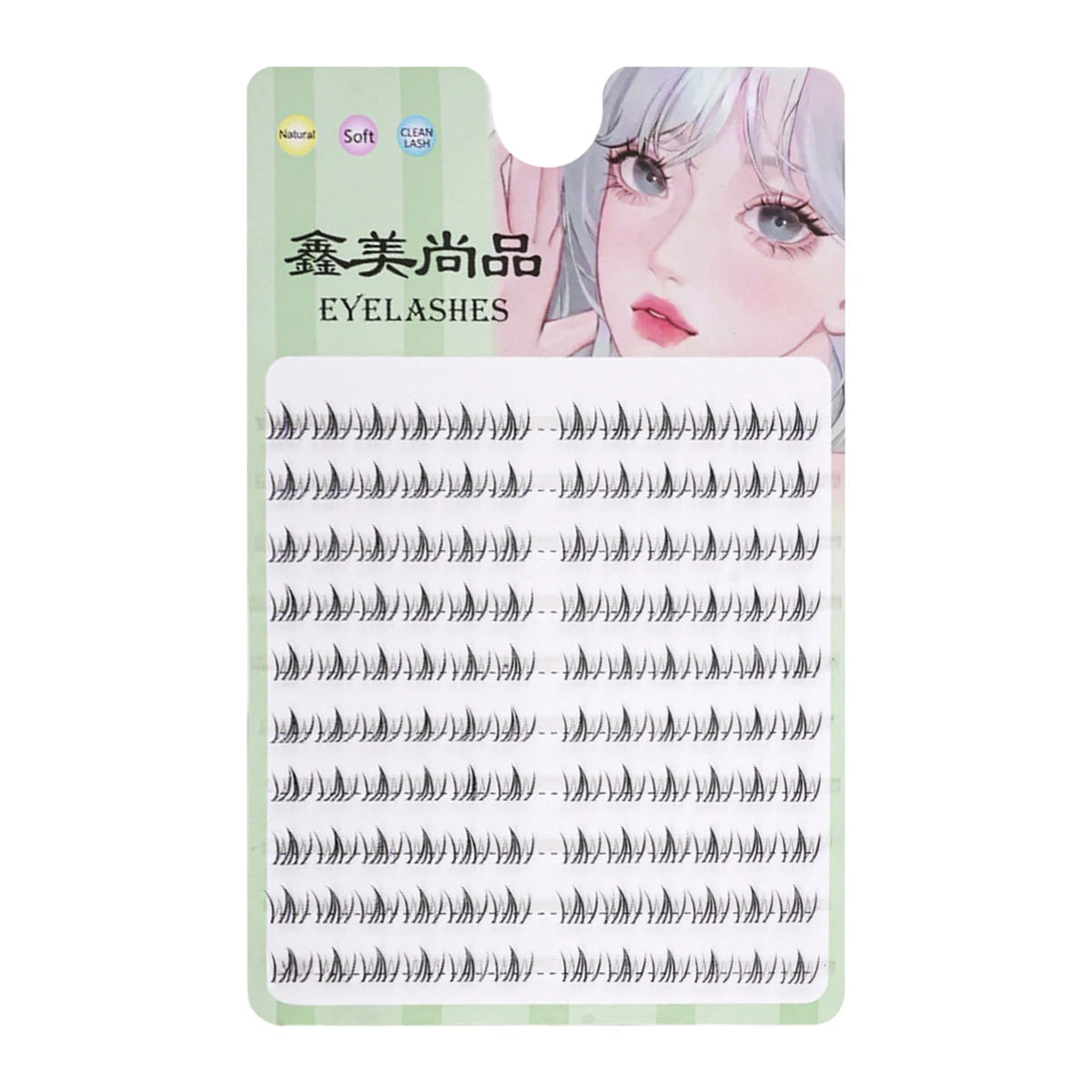 Lower Lash Clusters, V-Shaped, 10-Row Natural False Eyelashes dylinoshop