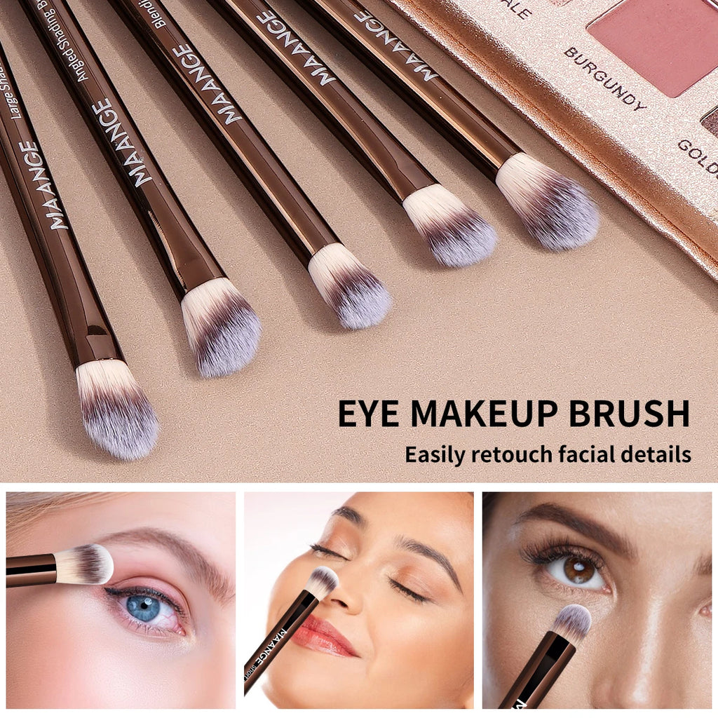 MAANGE 13pcs Premium Synthetic Hairs Makeup Brushes Soft Gentle for Foundation Eyeshadow Powder with 2pcs Air Cushion Puffs Kit