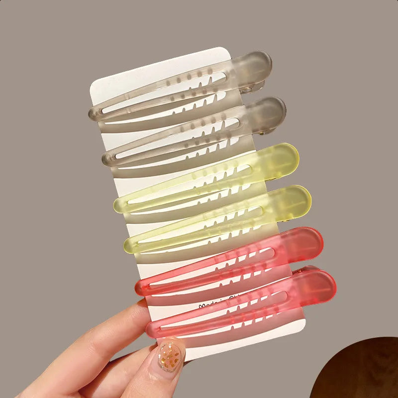 2Pcs/Lot 7.5cm Plastic Candy Colors Hairdressing Duckbill Clip Hairpins Hair Care Hair Clamps Styling Tools Professional Salon dylinoshop