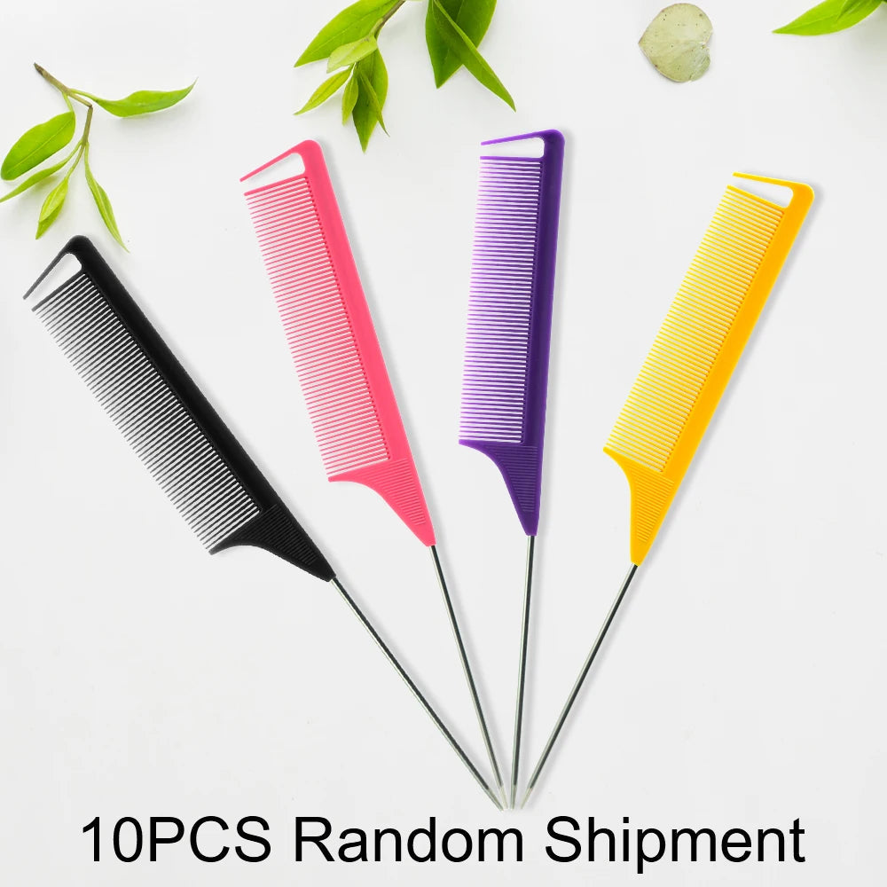 Pro Pointed Tail Salon Hairdressing Hair Styling Anti-static Comb Hair Brush Steel Needle Pin Rat Tail Combs Barber Accessories dylinoshop