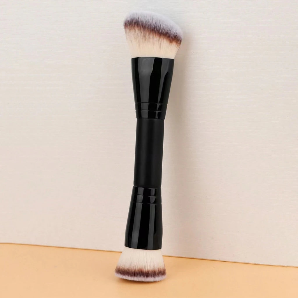 Portable double-headed multifunctional makeup brush for face makeup, foundation brush, contour brush, powder brush, blush brush, all-in-one makeup brush suitable for both men and women