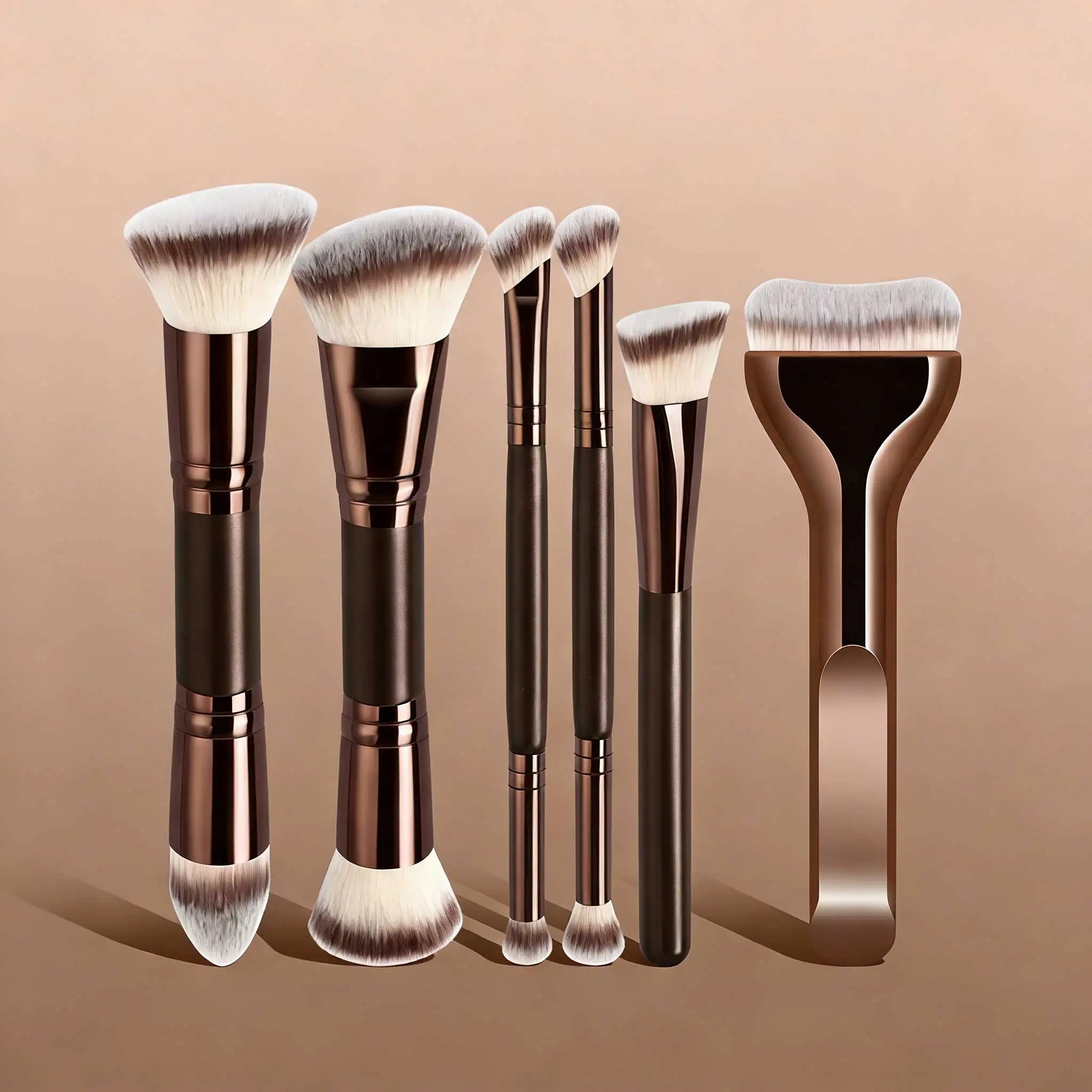 6/10/18pcs Professional Makeup Brush Set, Portable Travel Makeup Brushes, Dual-Ended Multifunctional Makeup Tools Set, Including