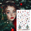 1Pcs Facial Stickers, Christmas Makeup Stickers, Snowflake Rhinestone Stickers, Diamond Decorations on the Face Performance
