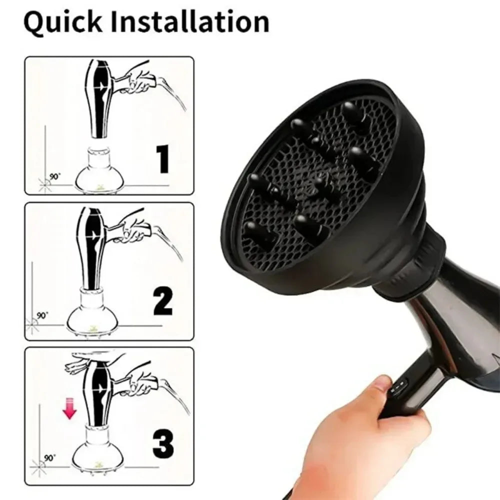 Silicone Salon Tool Black Pink Universal Hairdryer Diffuser Cover Adjustable Temperature Resistant Dispersing Drying Hair Dryer dylinoshop