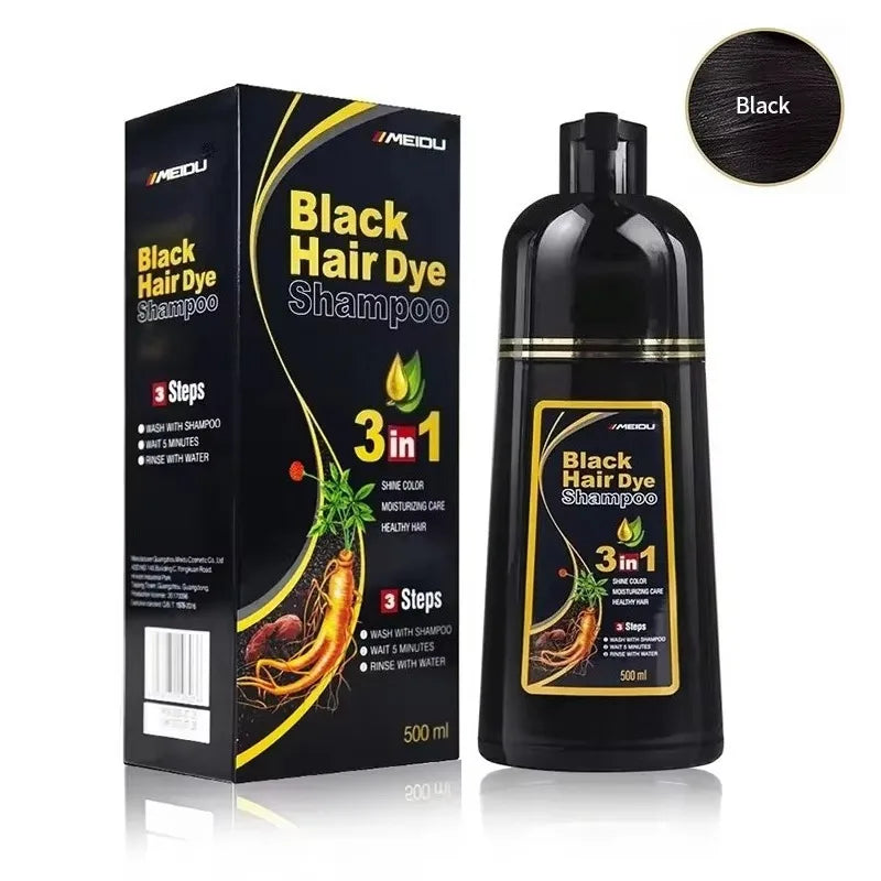 Meidu 3 In 1 Instant Coloring Shampoo Natural Black Color for Men Women Hair Dye Herbal Brown Purple Hair Dye Hair Dye Shampoo dylinoshop