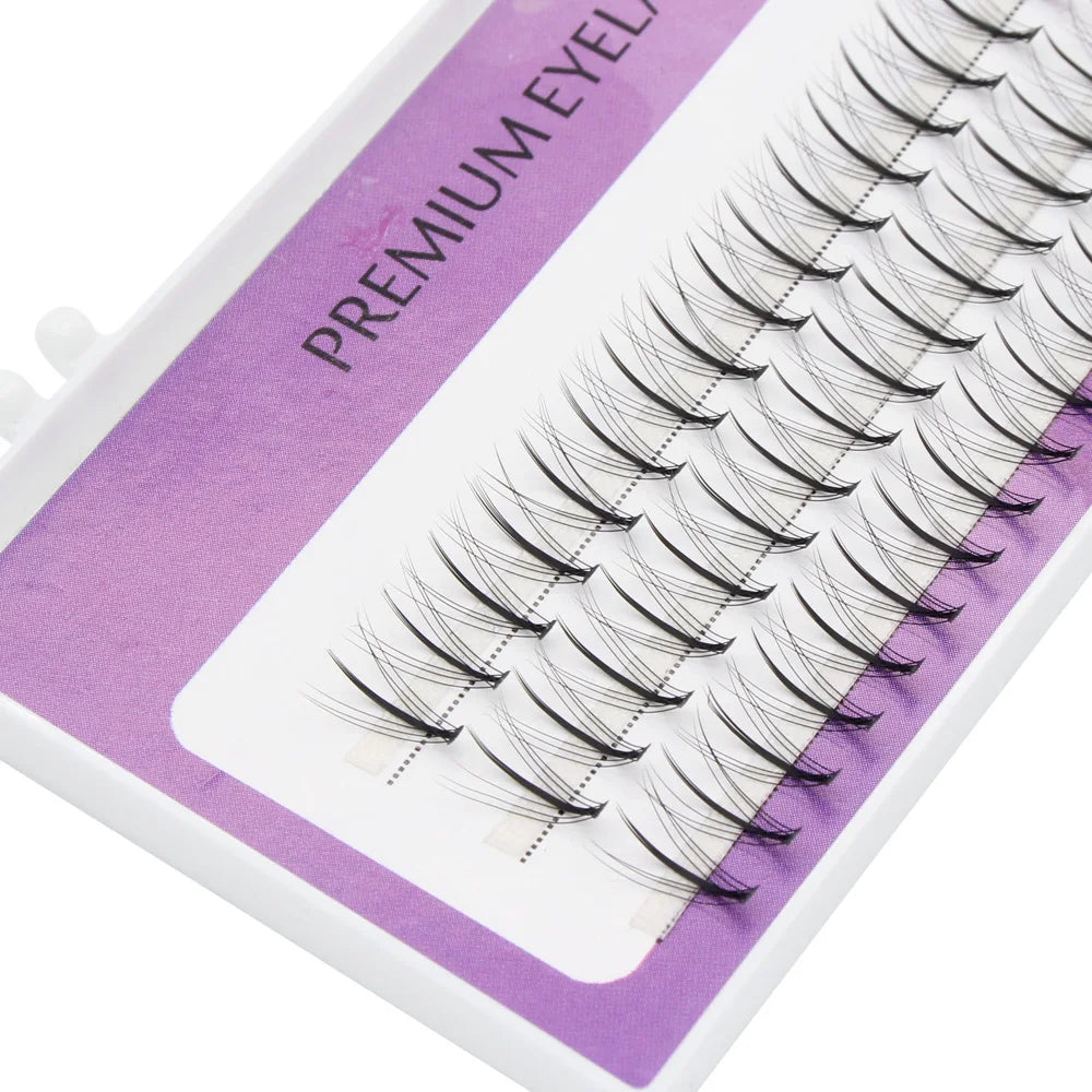 Moonlily Professional Makeup 60 Clusters Personal Eyelash Extension Single Tuft of M Sandwich Lash Soft Grafting False Eyelashes