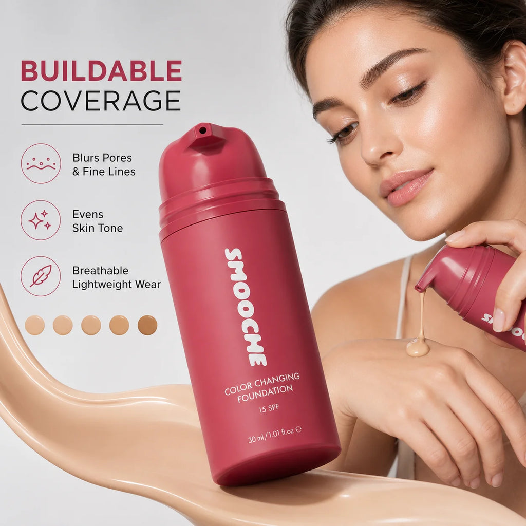 Lightweight Color Changing Foundation Liquid Auto Match Skin Tone Moisturizing Natural Radiance Flawless Makeup Base Beauty